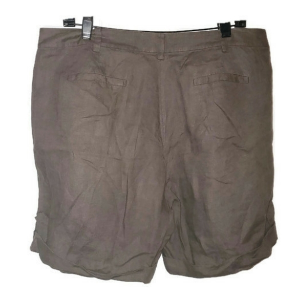 Eileen Fisher Mid Length Organic Linen Cuff Shorts - Picture 3 of 5